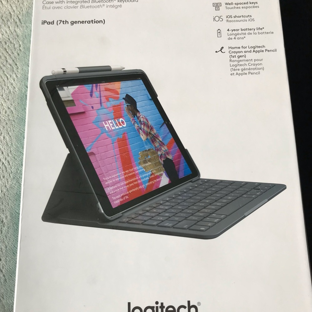Logitech Gray Keyboard Case for iPad 7th Gen